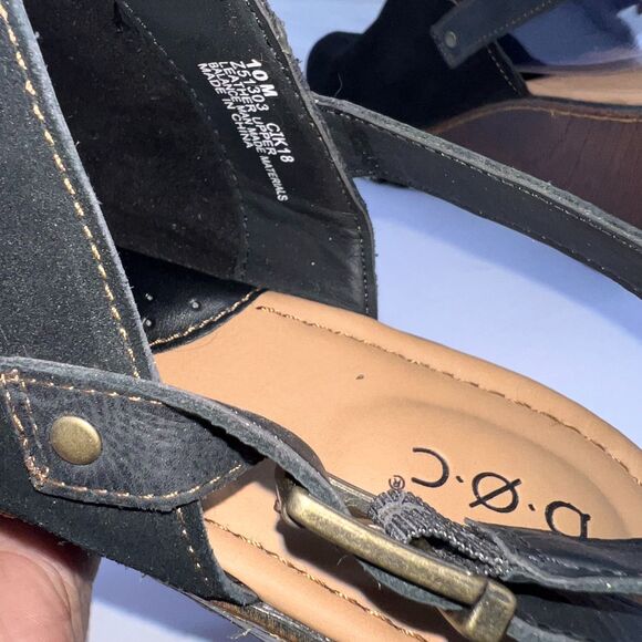 BOC Women's Size 10 M Suede Leather Black Closed Toe Wedge Clogs Sandals - Picture 7 of 7